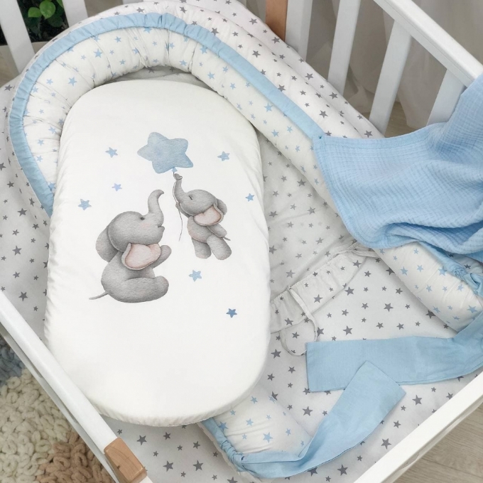 Protectie somn – Baby Nest Familia elefantel